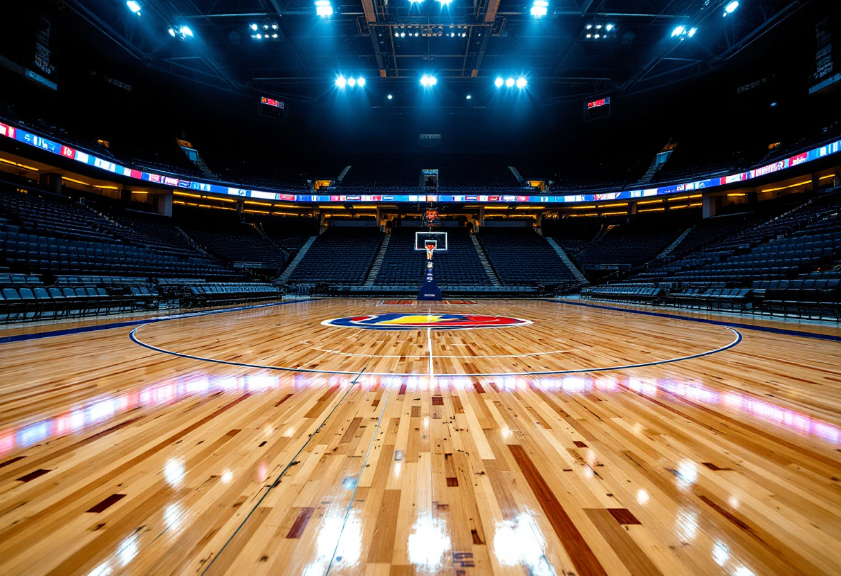 Giocatori della Pallacanestro Brescia festeggiano la vittoria