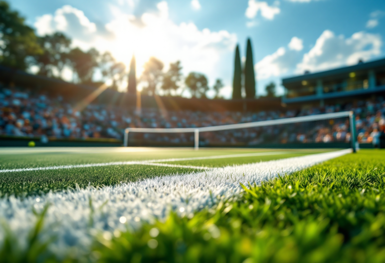 Sinner e Rublev durante una partita di tennis intensa