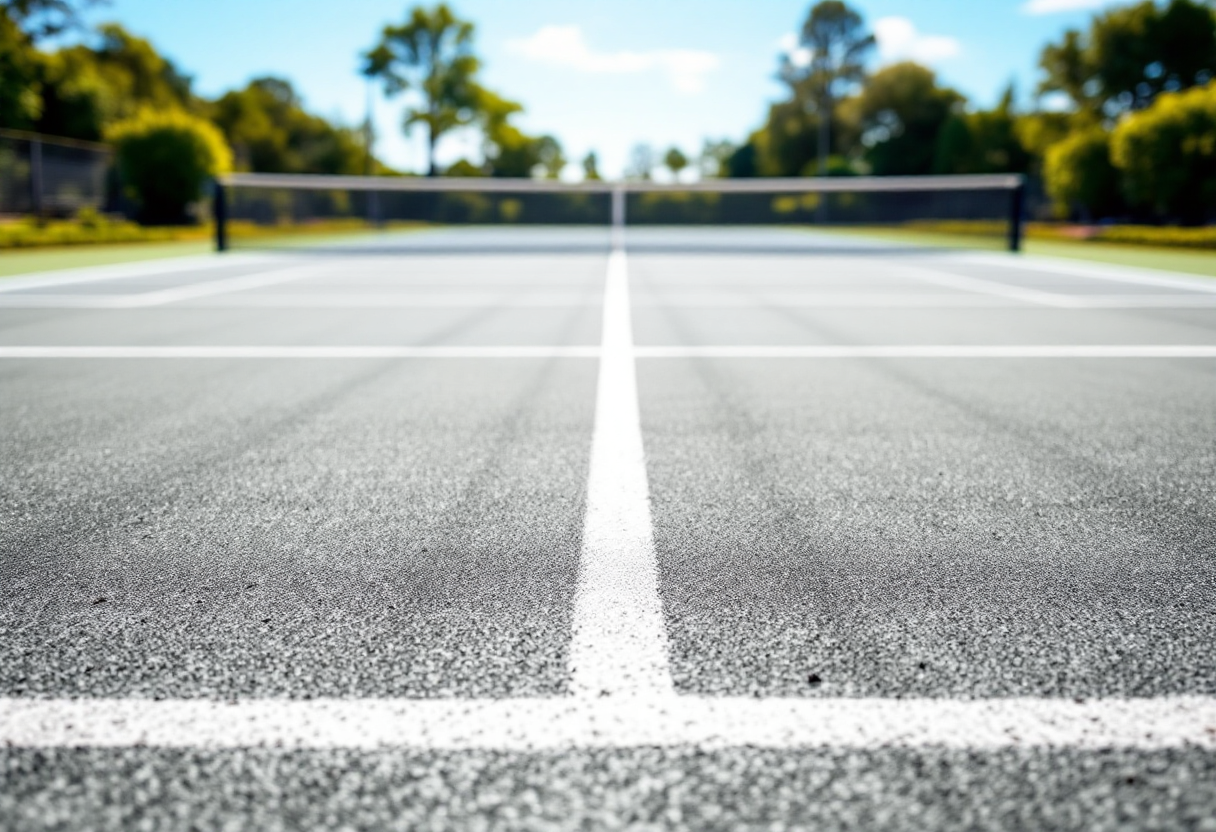 Giocatori di tennis in azione durante un torneo emozionante