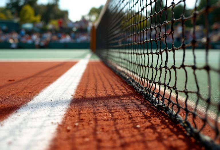 Giocatori di tennis in azione durante un torneo internazionale