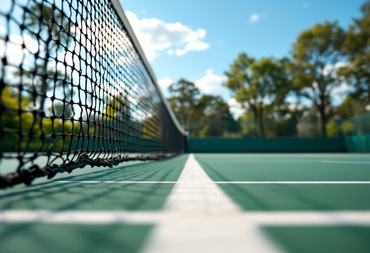 Giocatori di tennis in azione durante tornei internazionali