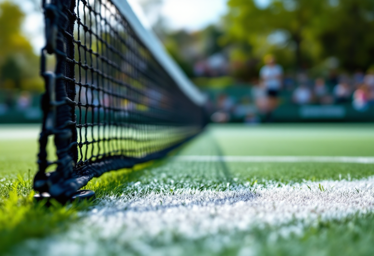 Giocatori di tennis in azione durante tornei internazionali
