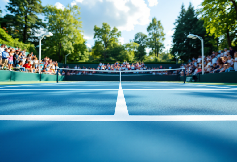 Giocatori di tennis in azione durante un incontro importante