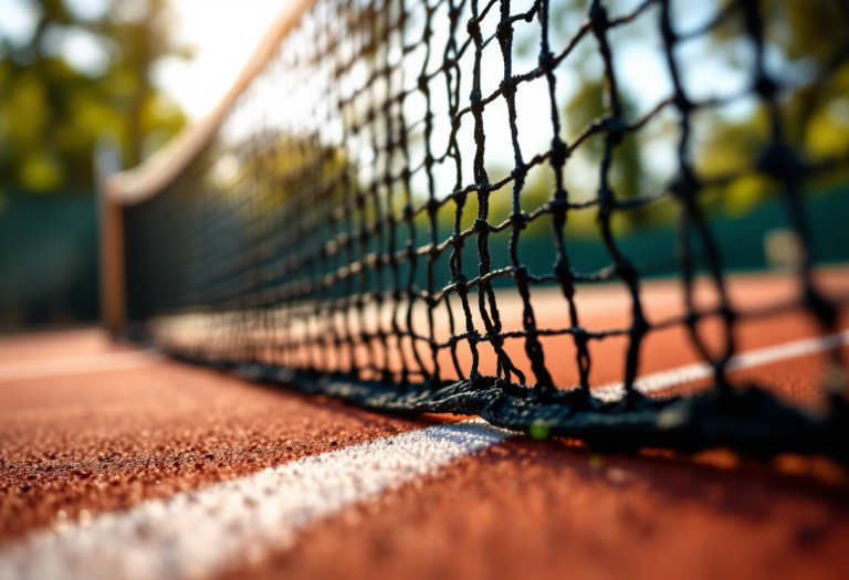 Giocatori di tennis in azione durante un torneo internazionale