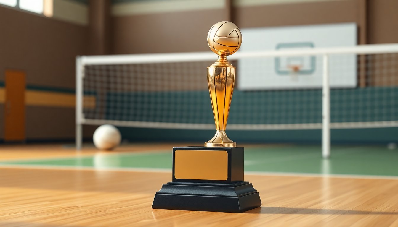Trofeo volley 24 cm con base in resina e stampa personalizzabile