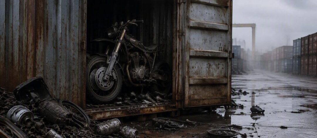 Scoperte carcasse di moto e motori in container destinati al Senegal