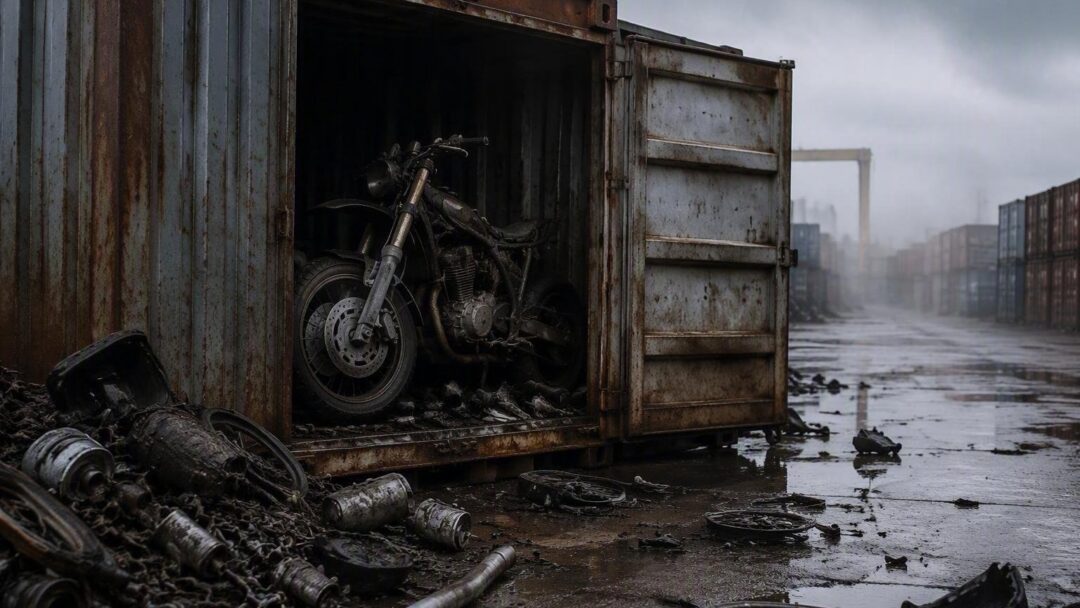 Scoperte carcasse di moto e motori in container destinati al Senegal