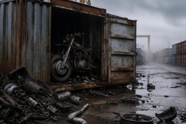 Scoperte carcasse di moto e motori in container destinati al Senegal
