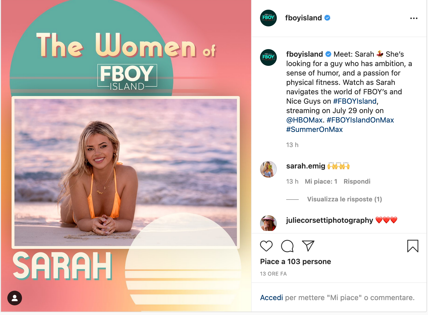Chi è Sarah Emig di FBOY Island: tutto ciò che sappiamo