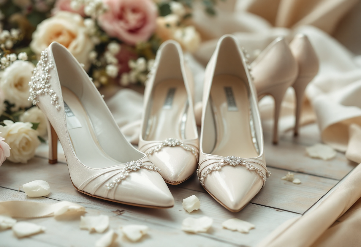 Eleganti scarpe da sposa per la stagione primavera-estate 2025