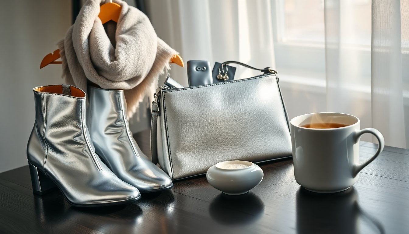 Accessori argentati per un’eleganza invernale impeccabile