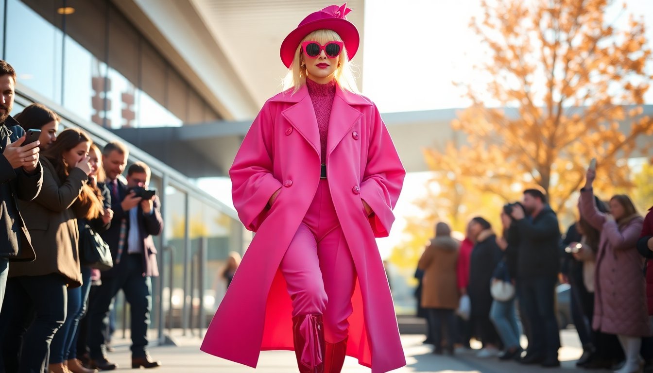 Lady Gaga incanta Milano con un audace outfit rosa