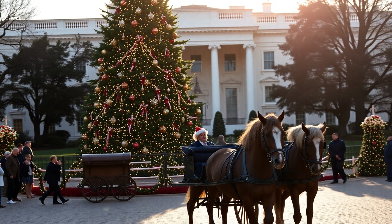Il Natale alla Casa Bianca: Melania Trump e il suo look elegante