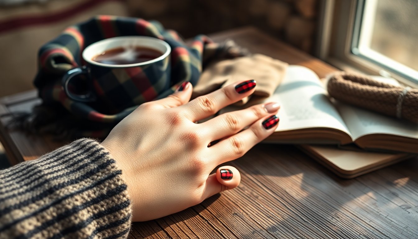 Manicure a quadri: il trend tartan per un inverno elegante