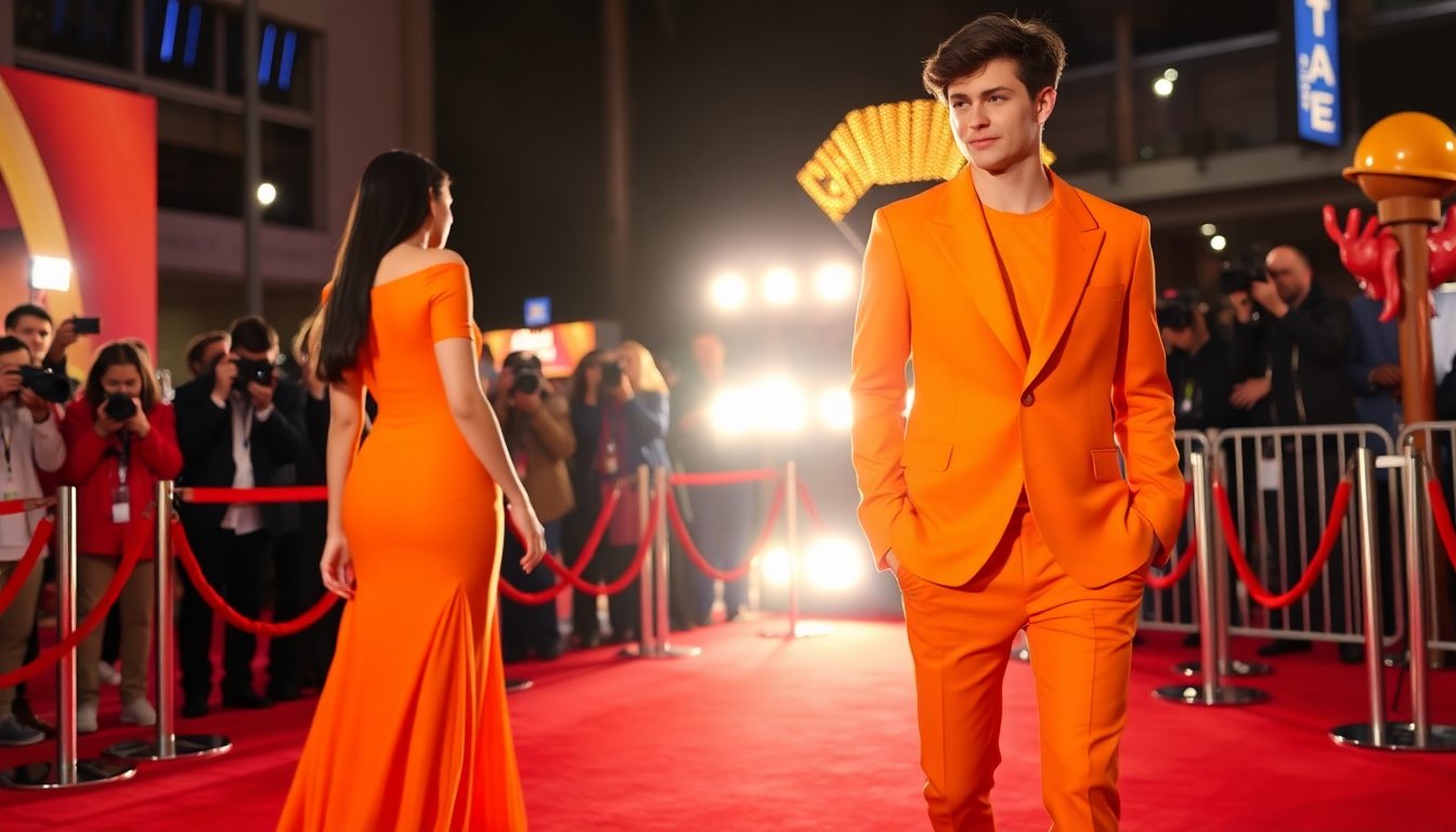 Kylie Jenner e Timothée Chalamet: Look Coordinato in Arancione che Fa Trend