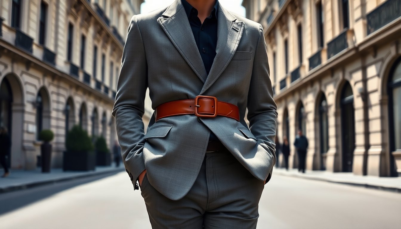 Idee creative per indossare la cintura sopra la giacca con eleganza