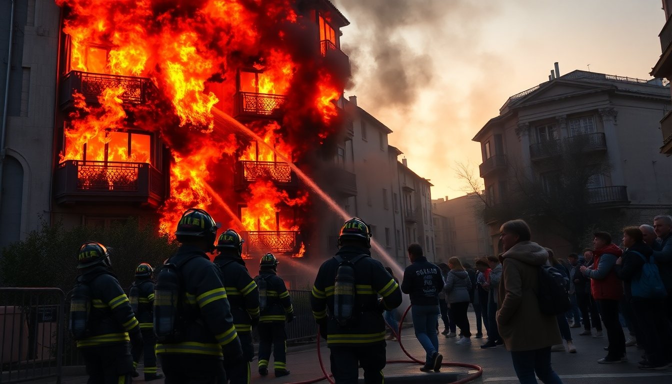 Incendio a Roma: palazzo in fiamme provoca feriti e panico