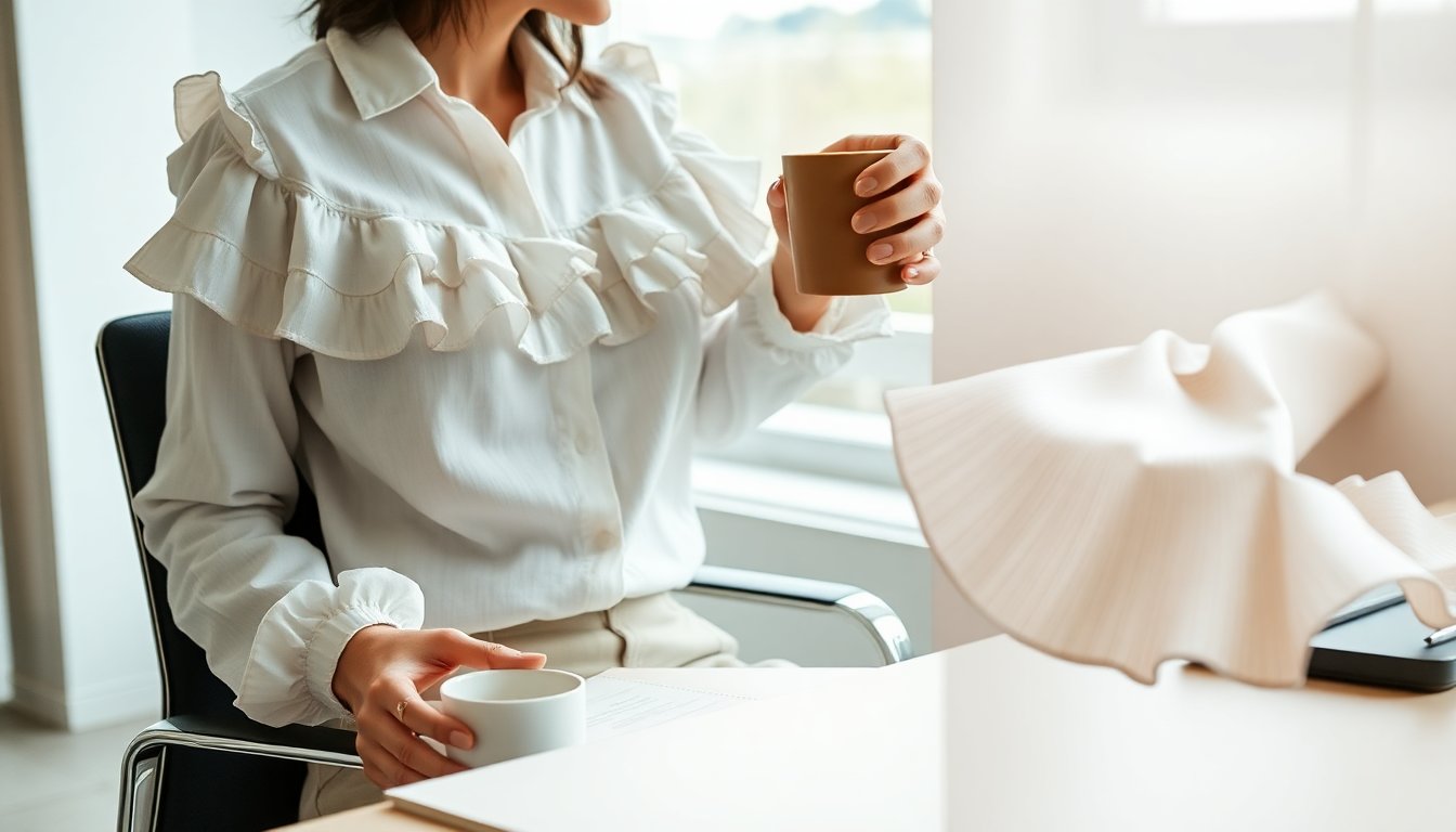 Camicia donna con ruches: come trasformare il look da lavoro in chiave romantica