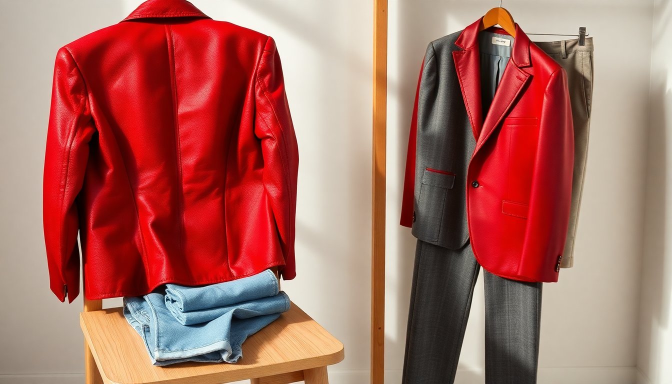 Blazer in pelle rosso: come rinnovare jeans e look sartoriali