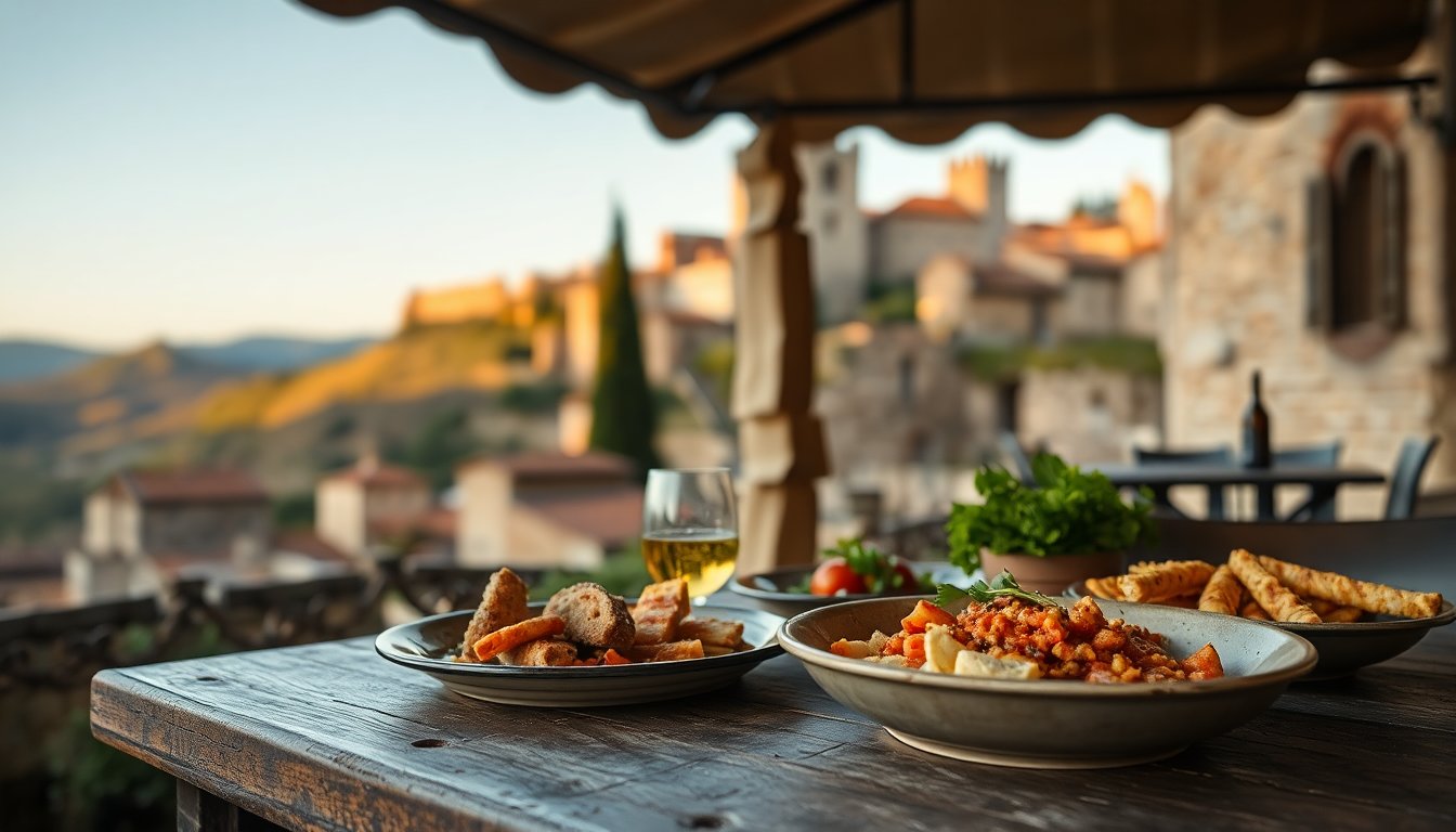 Montegridolfo: borgo fortificato tra mura, guerra e cucina tipica