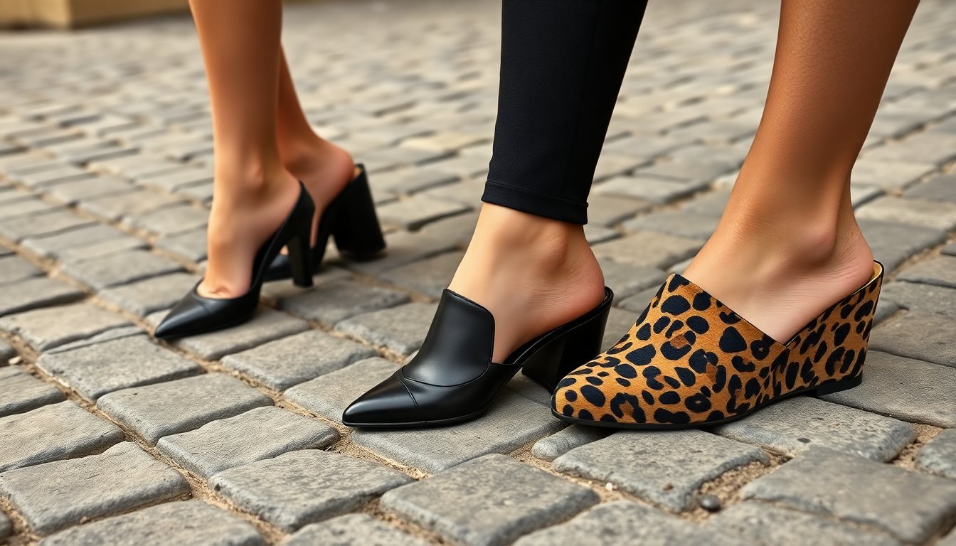 Scarpe comode ed eleganti: come indossare décolleté basse e mules con zeppa