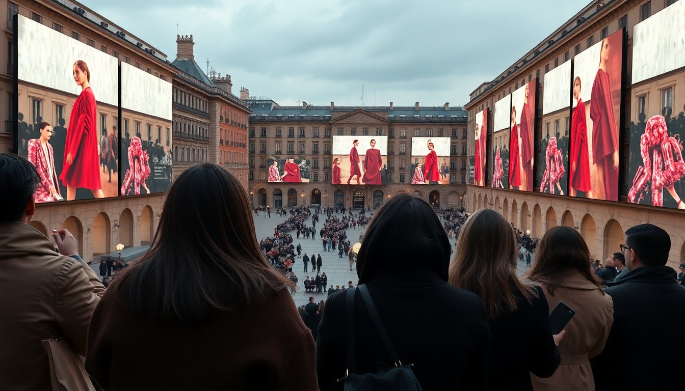Valentino in diretta: sfilata autunno/inverno 2026-27 proiettata su 10 schermi
