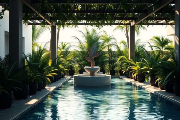 Come arredare e abbellire il bordo piscina con piante e design