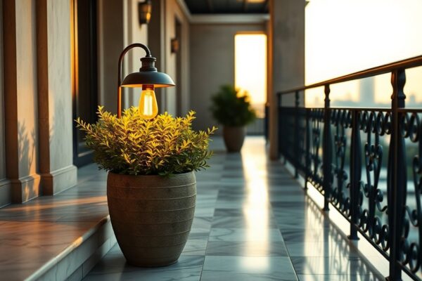 Lampada Panthella portatile di Louis Poulsen: stile e funzionalità per balcone e giardino
