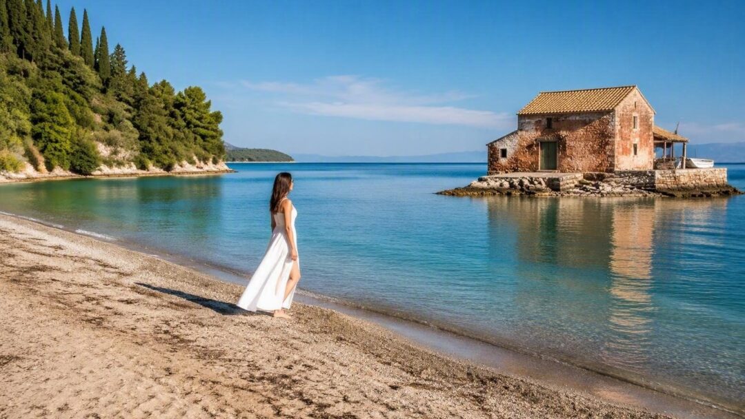 Belen Rodriguez in vacanza a Corfù con l'abito di tendenza della stagione