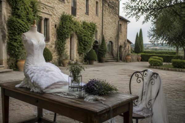 Matrimonio natural chic a Siena: tre abiti da sposa con perle e dettagli preziosi