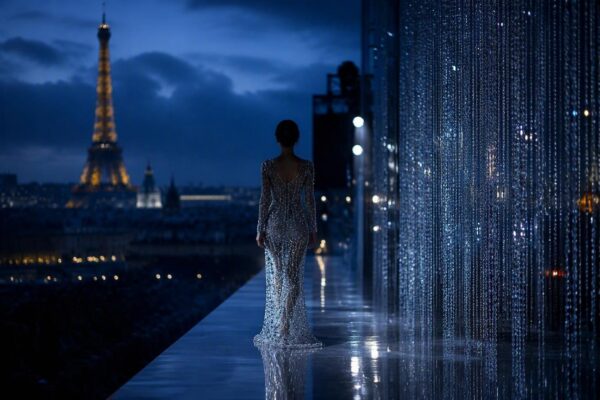 Il suit di cristalli di Isabella Ferrari alla Paris Fashion Week 2026