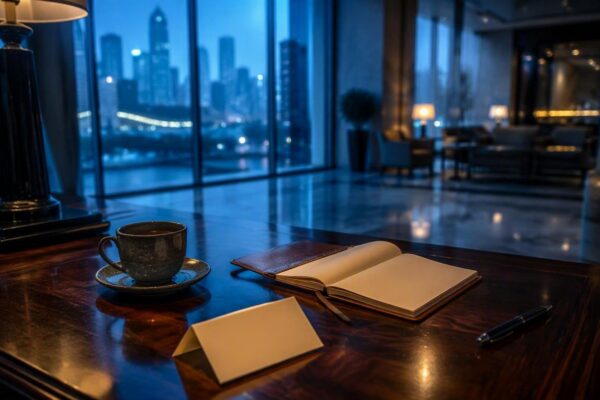 Networking elegante in hotel, mostre e lounge