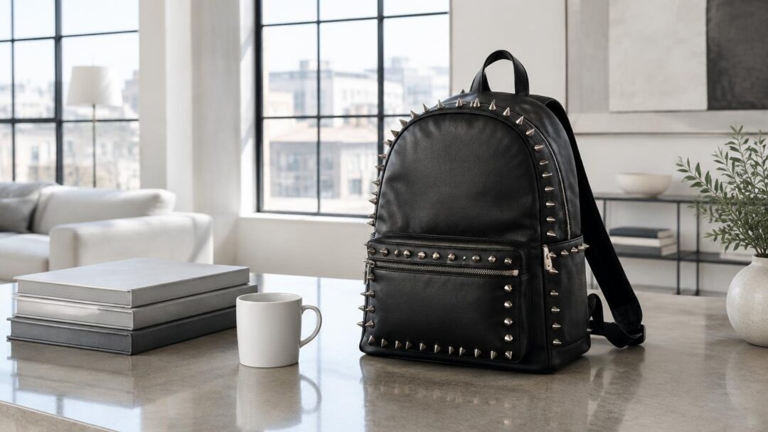 Borse in pelle nera con borchie: la novità fashion per l’autunno
