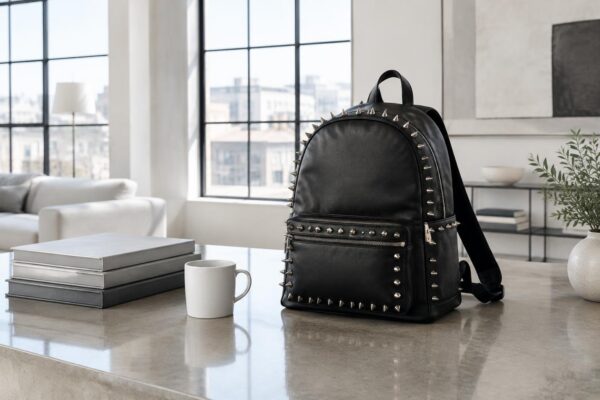 Borse in pelle nera con borchie: la novità fashion per l’autunno
