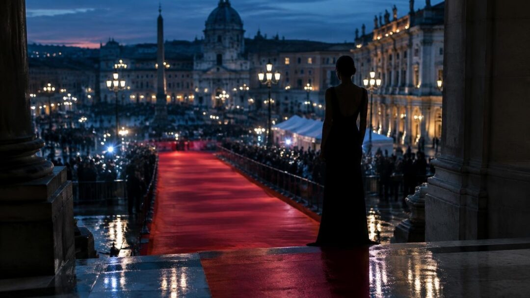Look total black di Sabrina Martina sul tappeto rosso a Roma 2026