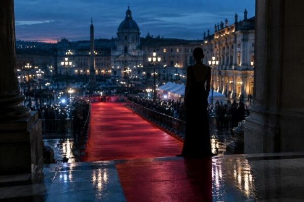 Look total black di Sabrina Martina sul tappeto rosso a Roma 2026