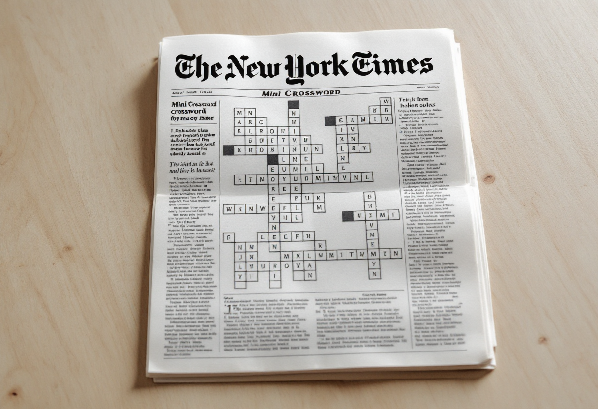 Giocatore che risolve il Mini Crossword del New York Times
