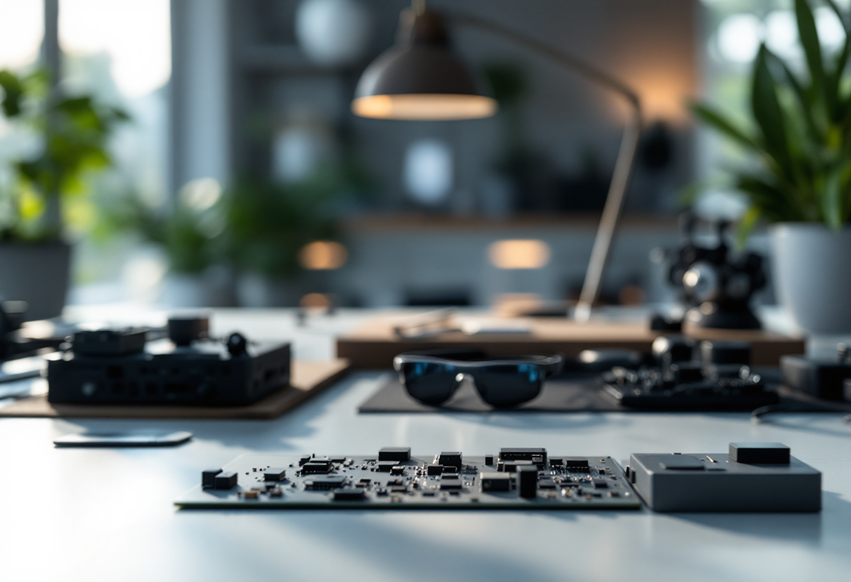 Gafas inteligentes de Apple con diseño moderno y tecnología avanzada