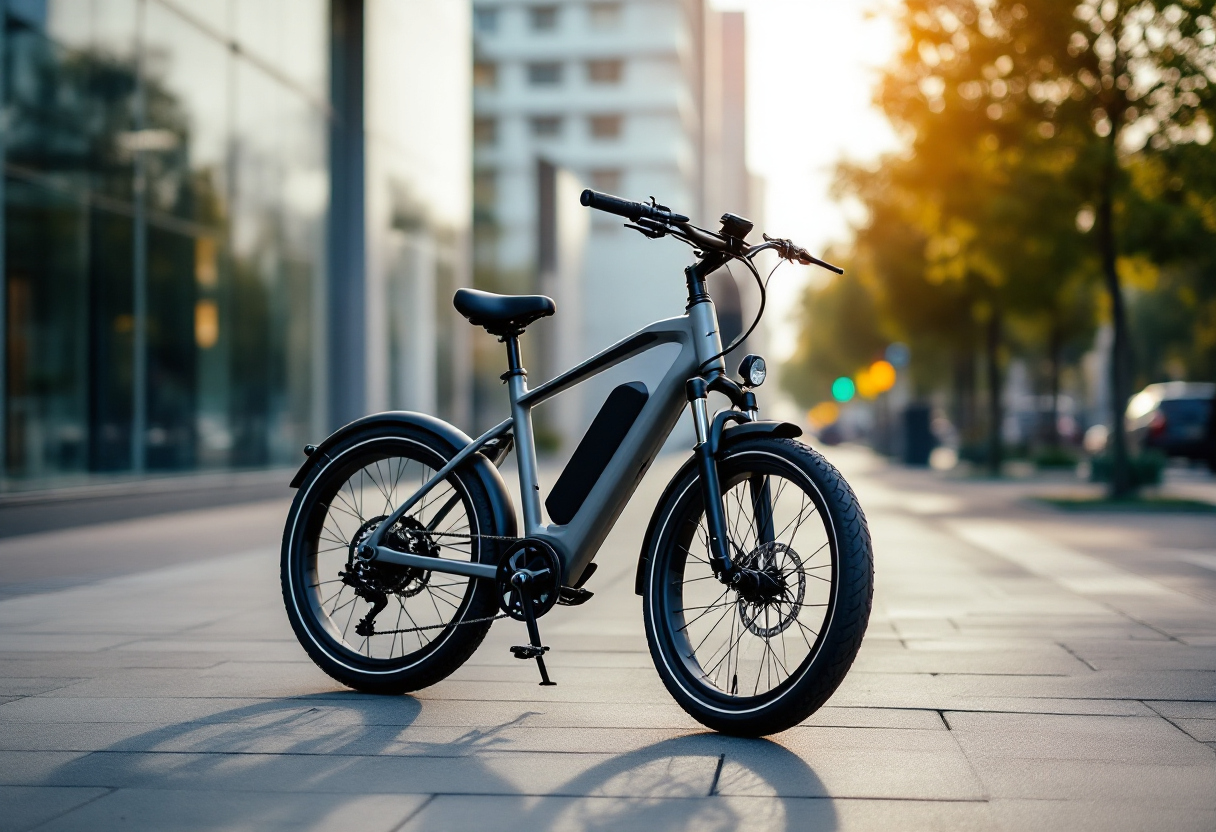 E-bike Heybike Alpha in un paesaggio avventuroso