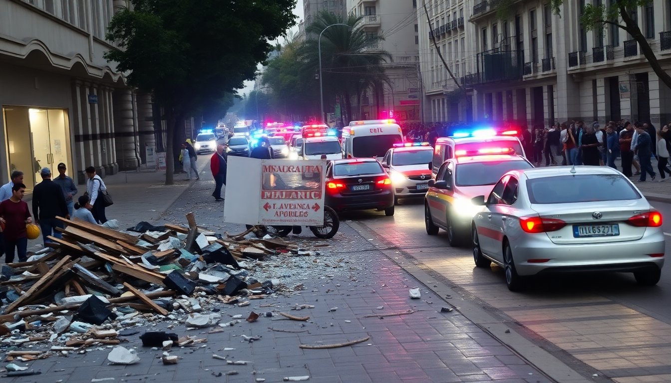 Explosión en el centro urbano: heridos y caos