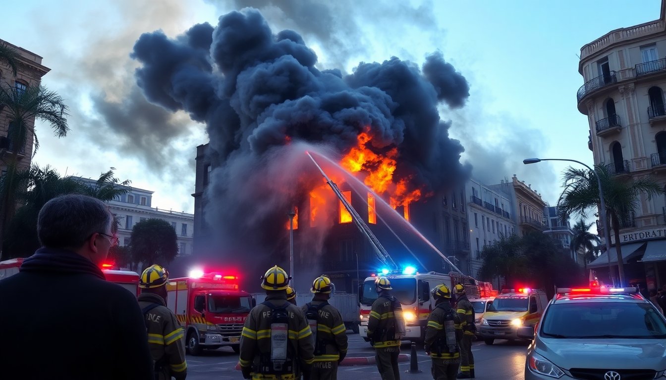 Incendio in centro città provoca 5 feriti e evacuazioni