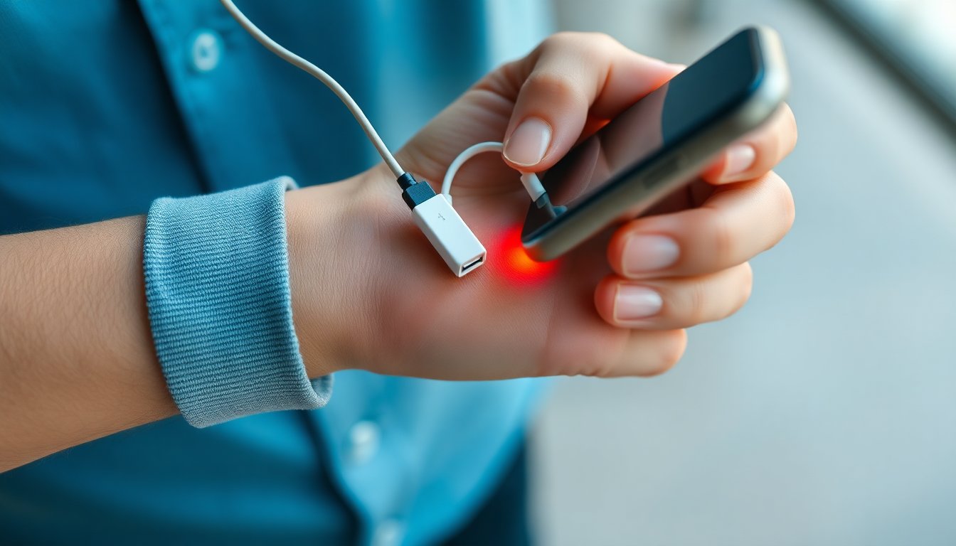 dispositivo portátil para picaduras que se conecta al teléfono y alivia el picor