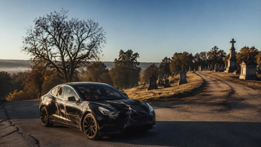 Halloween Mode de Tesla transforme les Model 3 et Y en traîneau fantôme