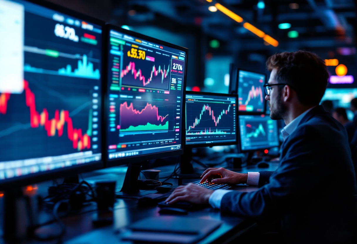 Grafico Bitcoin in crescita verso 100.000 dollari