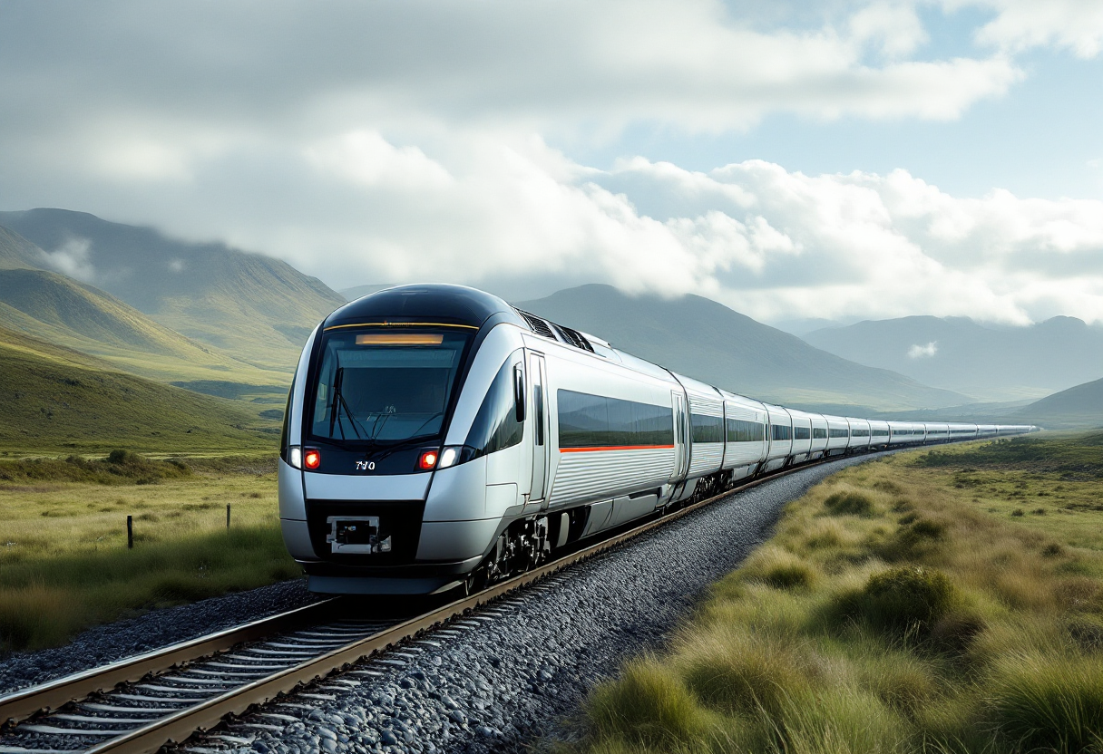 Treno scozzese con connessione internet Starlink