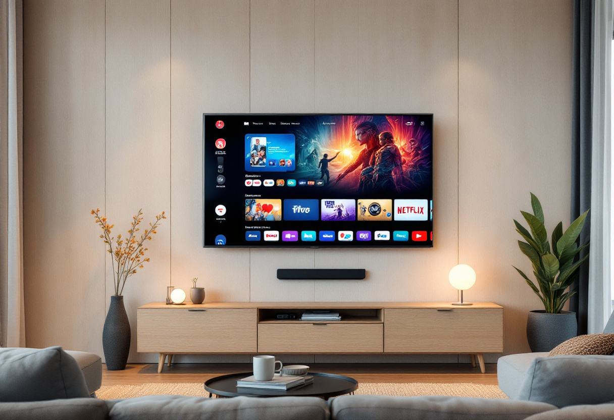 Fire TV Stick collegata a un televisore moderno