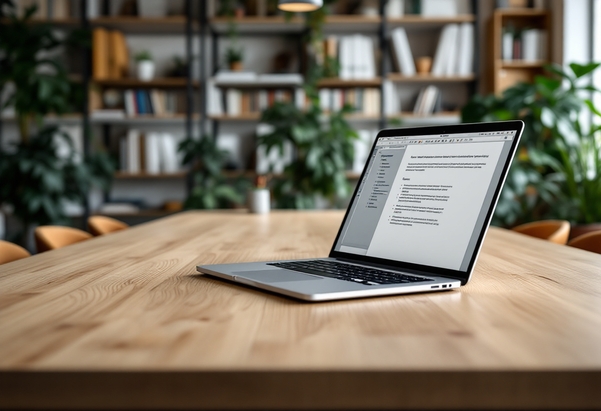 Screenshot dell'editor di documenti di Meta AI