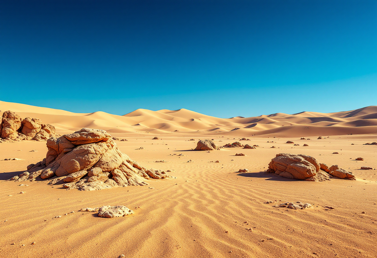 Immagine di un pianeta desertico con potenziale vita