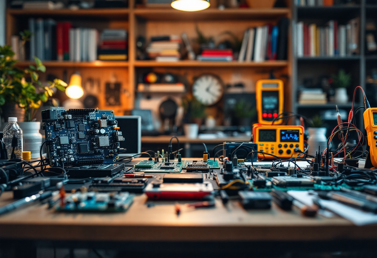 Logo di Arduino con elementi tecnologici innovativi