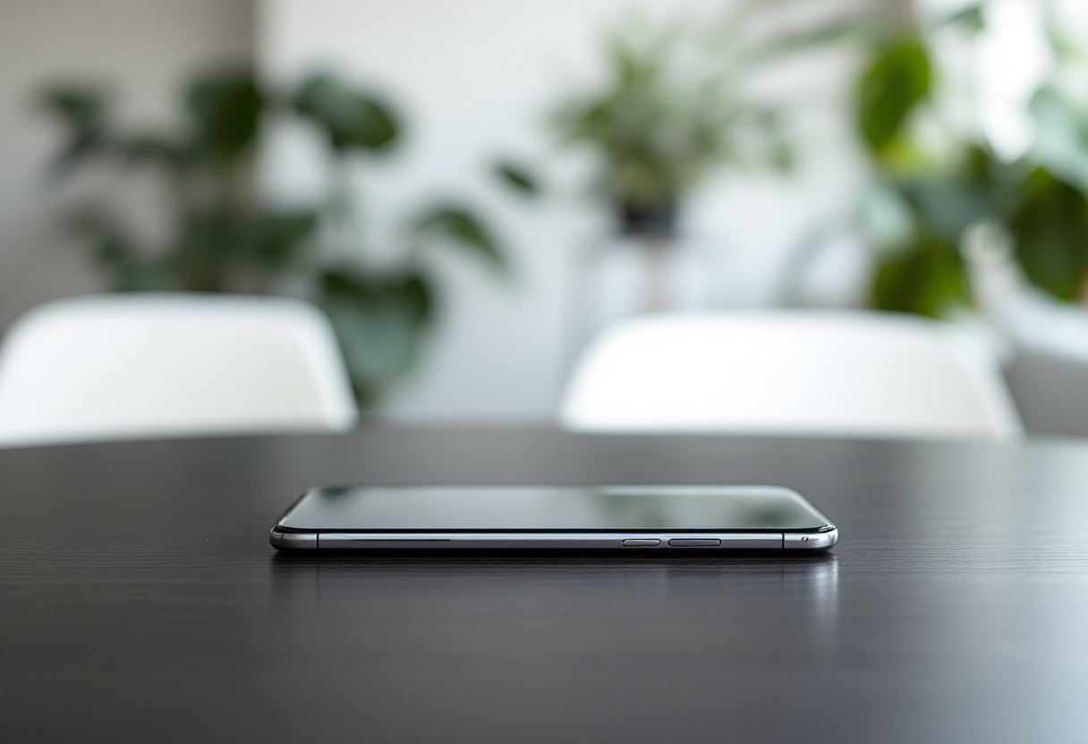 iPhone 17 Air in vista laterale, ultra sottile e elegante